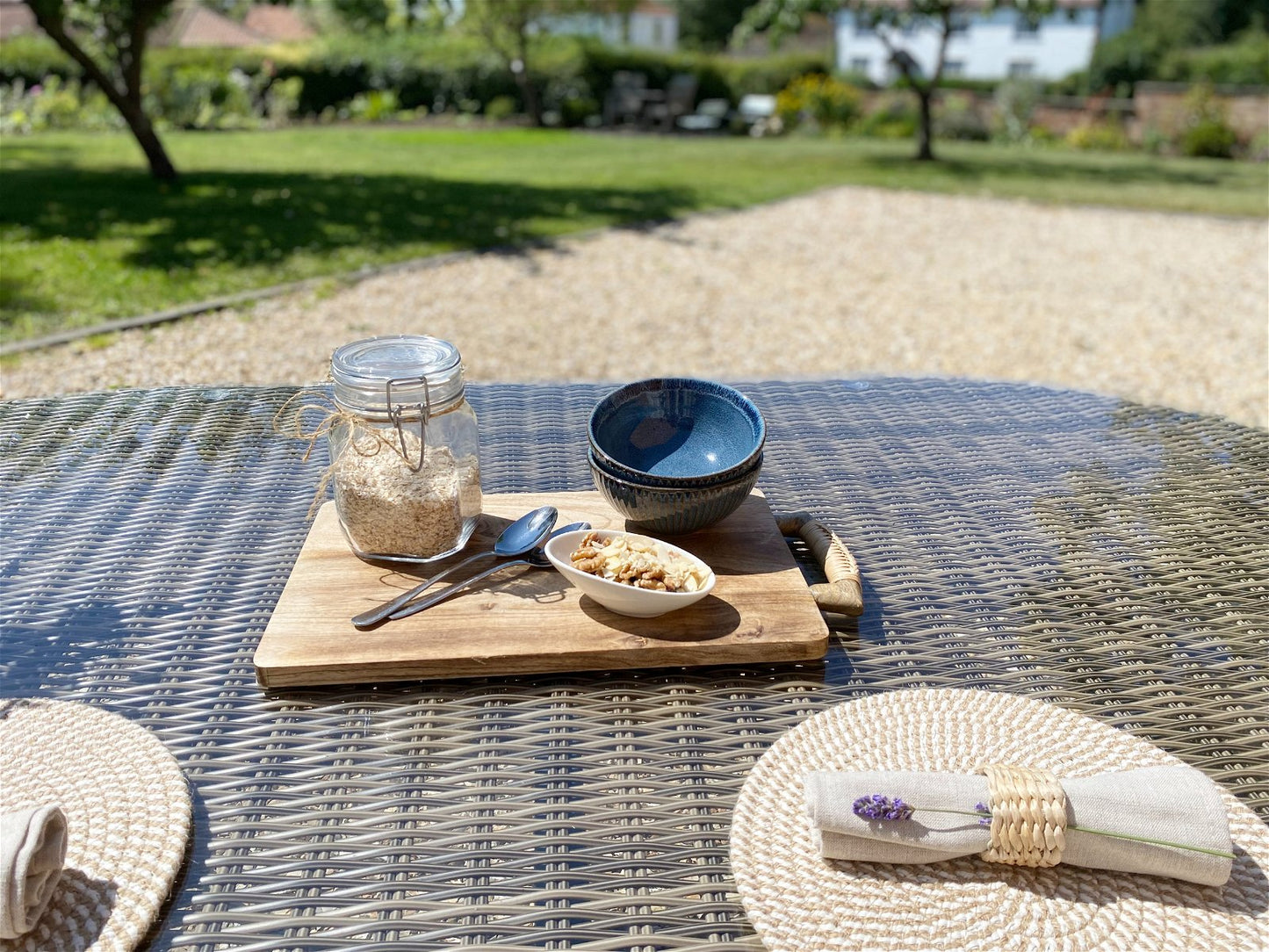 Chopping Board with Rattan Handle