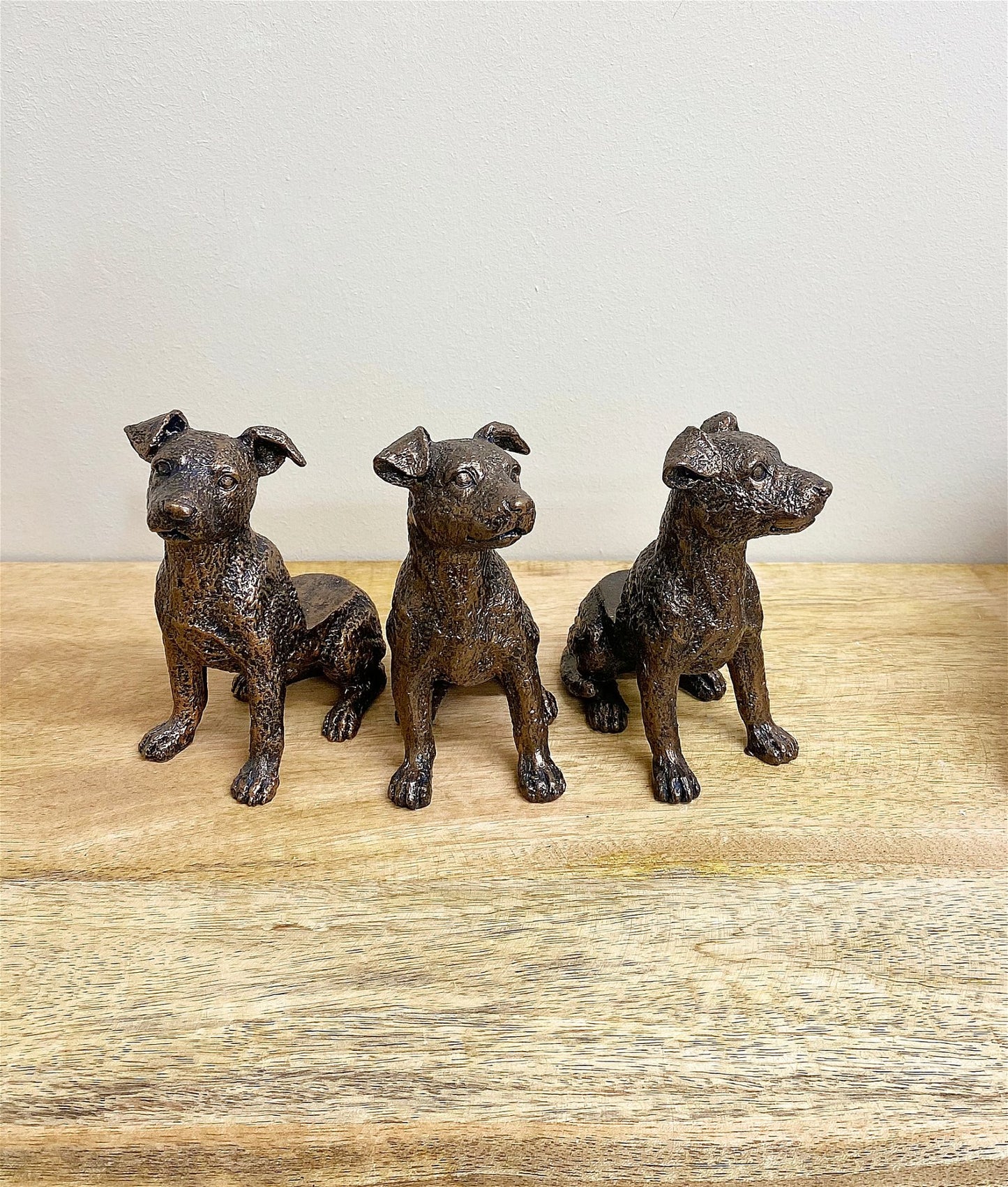 Set of Three Bronze Dog Pot Risers