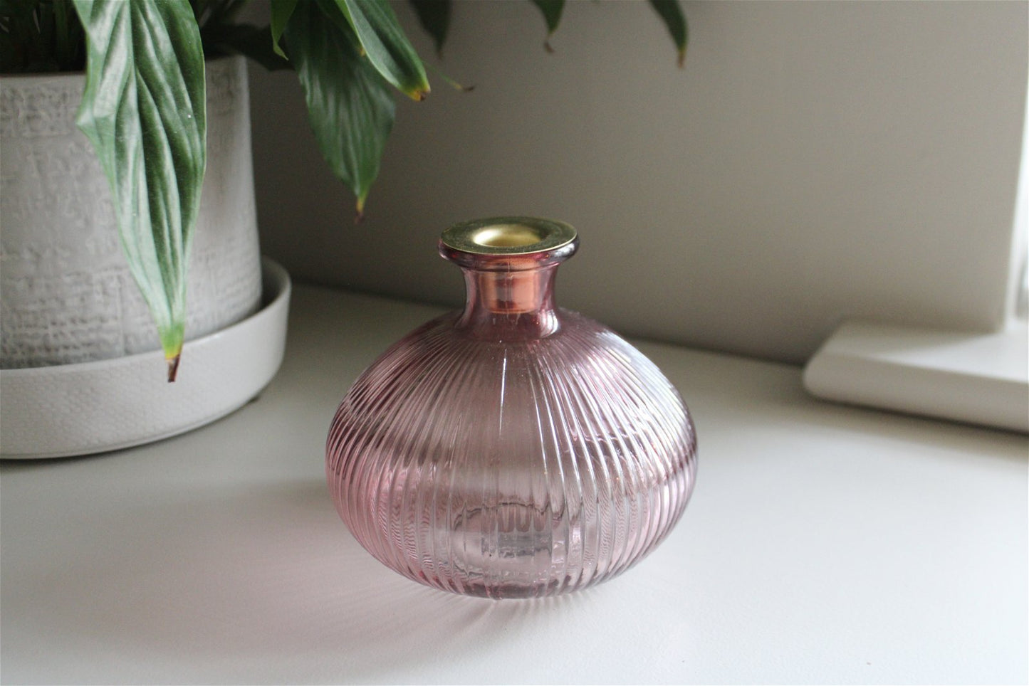 Pink Glass Candle Holder