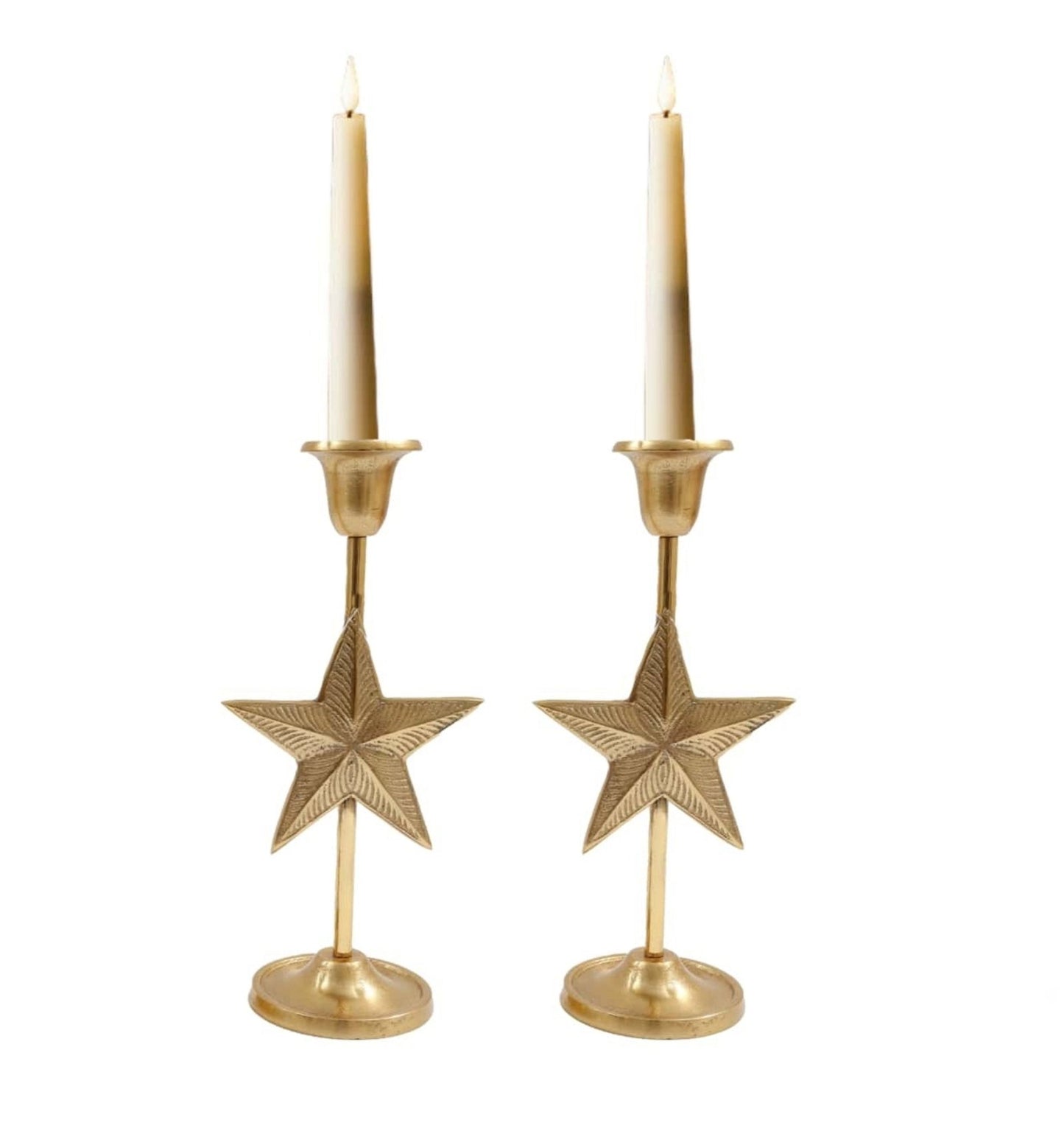 Gold Star Candle Stick Holder