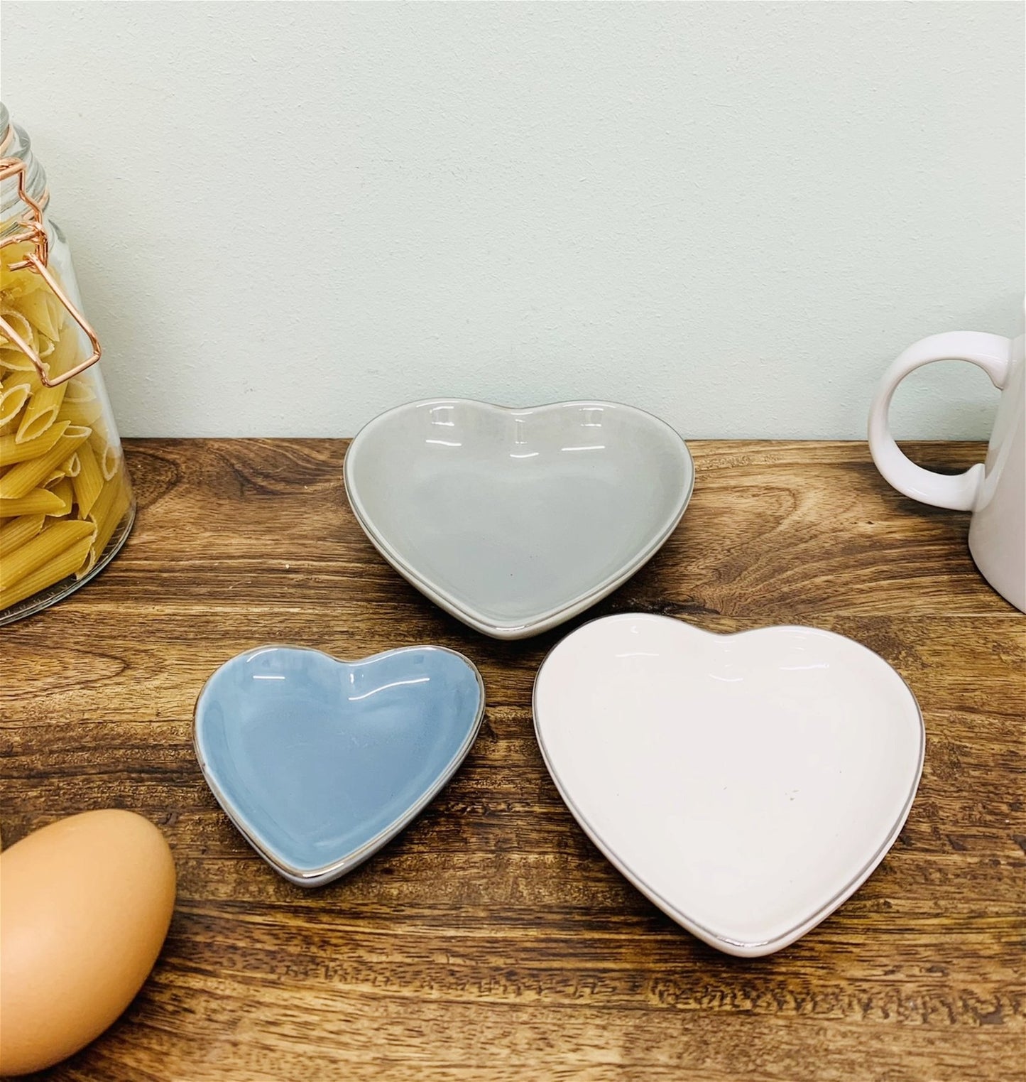 Set of 3 Heart Trinket Dishes
